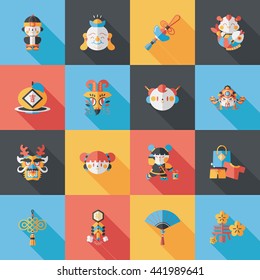 Chinese new year icons set