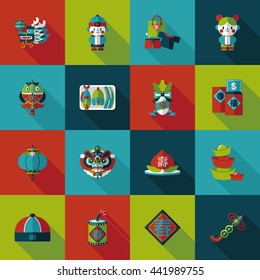 Chinese new year icons set