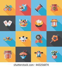 Chinese new year icons set