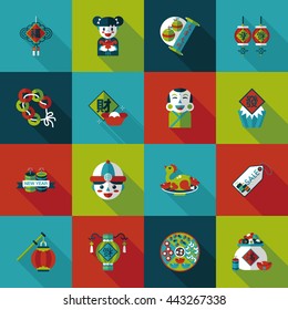 Chinese new year icons set