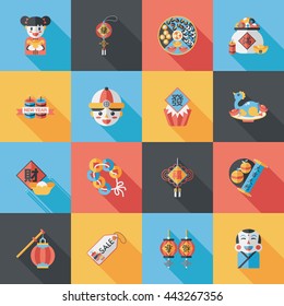 Chinese new year icons set