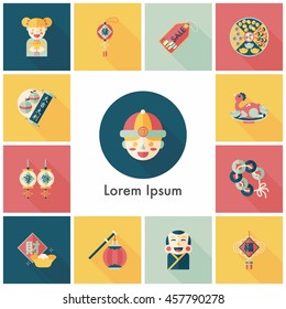 Chinese new year icons set