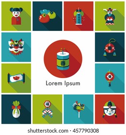 Chinese new year icons set