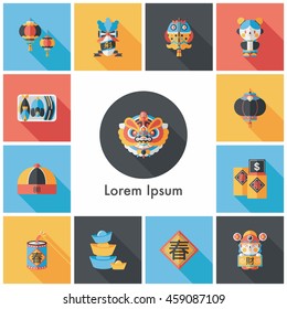 Chinese new year icons set