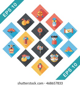 Chinese new year icons set