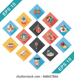 Chinese new year icons set