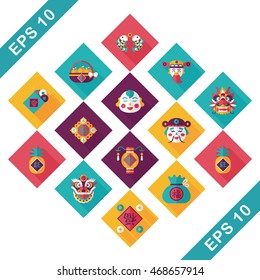 Chinese new year icons set