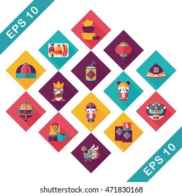 Chinese new year icons set