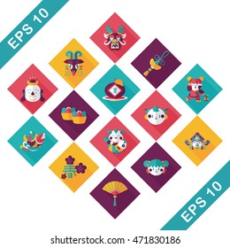 Chinese new year icons set
