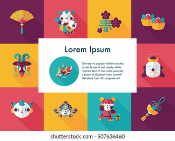 Chinese new year icons set