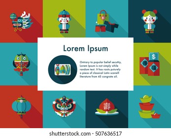 Chinese new year icons set