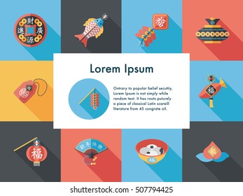 Chinese new year icons set