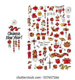 Chinese new year, icons set for your design