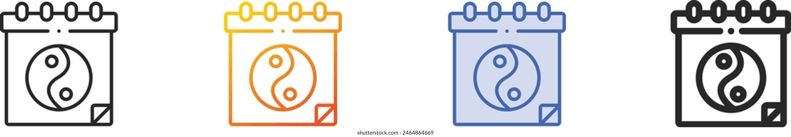 chinese new year icon.Thin Linear, Gradient, Blue Stroke and bold Style Design Isolated On White Background