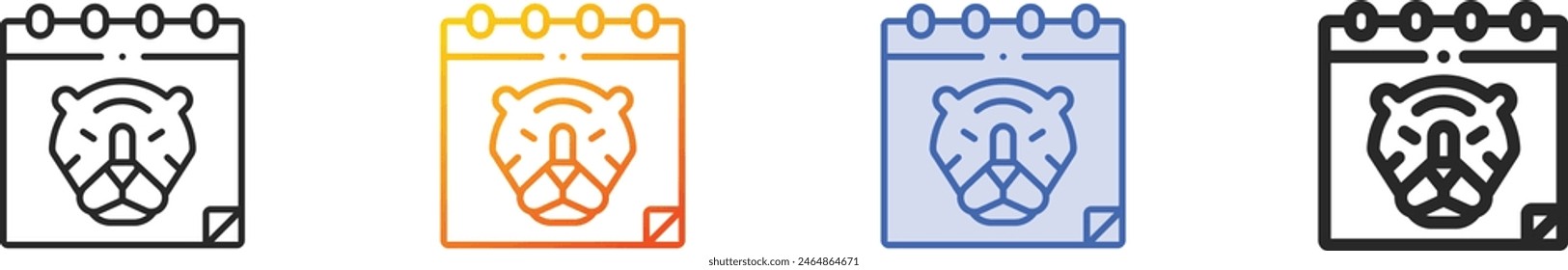 chinese new year icon.Thin Linear, Gradient, Blue Stroke and bold Style Design Isolated On White Background