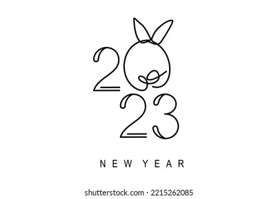 Chinese new year illustration 2023, new year of the rabbit