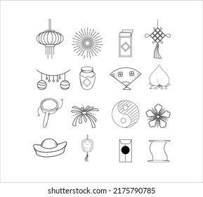 Chinese new year illustration in black and white