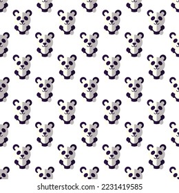 Chinese New Year illustration. Colorful seamless vector pattern of flat panda. Vibrant image for web sites, printing and wrapping 