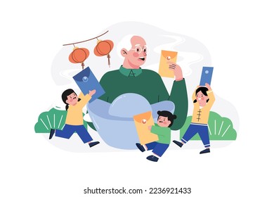 Chinese New Year Illustration concept. Flat illustration isolated on white background