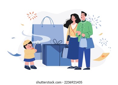 Chinese New Year Illustration concept. Flat illustration isolated on white background