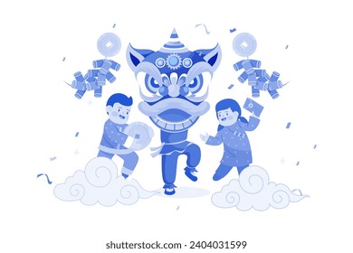 Chinese New Year Illustration concept on white background