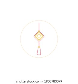 chinese new year knot icon color line vector illustration