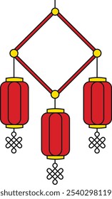 Chinese New Year Lantern Decoration For Templet Design