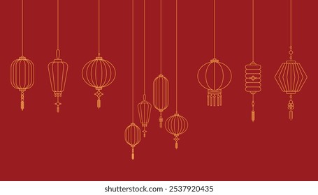 Elemento de design de lanterna de Ano Novo chinês