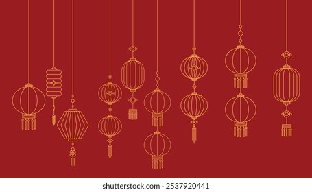Chinese New Year lantern design element