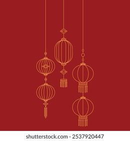 Chinese New Year lantern design element