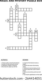 E Ano Novo Chinês Lanterna Festival Crossword Puzzle Game vetor