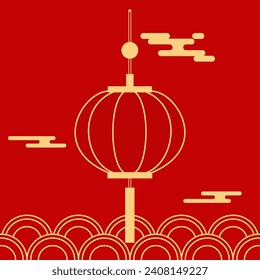 Chinese new year lantern, flat design