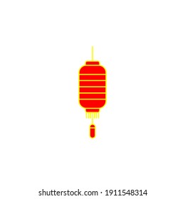 Chinese new year lantern icon. illustration of chinese new year lantern vector icon on white backgroud