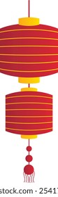 Chinese New Year Lantern Icon on White Background. Vector Symbol Illustration.