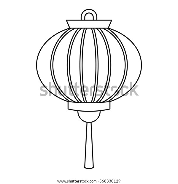 Chinese New Year Lantern Icon Outline Stock Vector (Royalty Free) 568330129