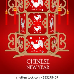 Chinese New Year, chinese Lantern with red background