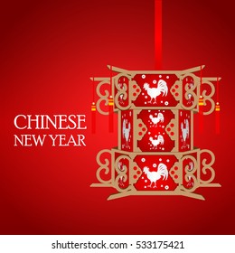 Chinese New Year, chinese Lantern with red background