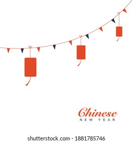 Chinesisches neues Jahr mit Laterne. Vektorgrafik