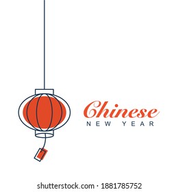 Año nuevo chino con linterna. ilustración vectorial