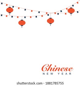 Chinese new year with lantern. vector illustration