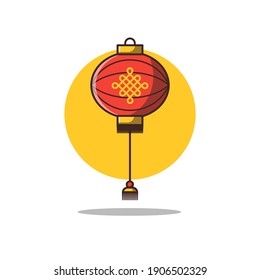 Ilustración del icono del vector de linternas chino de Año Nuevo. El concepto chino de año nuevo aislado . estilo de dibujos animados planos Vector Premium