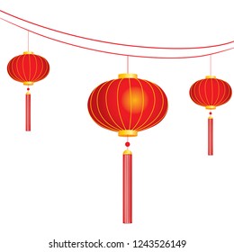 Chinese new year lanterns to make good fortune concept