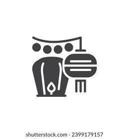 Chinese New Year lanterns vector icon. filled flat sign for mobile concept and web design. Chinese lanterns glyph icon. Symbol, logo illustration. Vector graphics