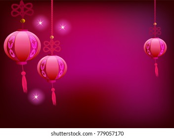 Chinese new year lanterns vector illustration.