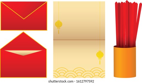 Chinese new year letter objects Seam-si