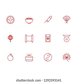 Chinese new year line icon set, Vector