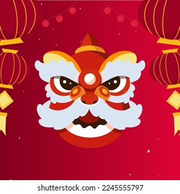 Chinese New Year lion barong design