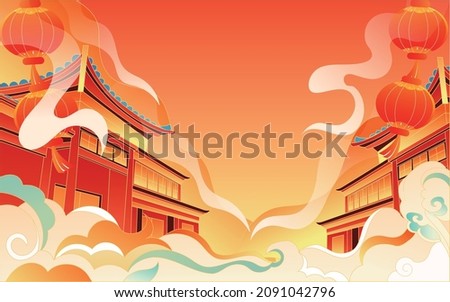 Chinese new year lion dance festival celebration illustration national tide new year greeting spring poster