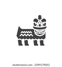 Chinese New Year Lion vector icon. filled flat sign for mobile concept and web design. Chinese Lion dance glyph icon. Symbol, logo illustration. Vector graphics