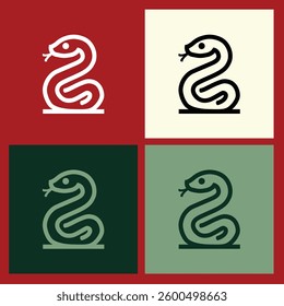 Chinese New Year Logo Featuring Wooden Snake Outline, Perfect for Modern Branding with Traditional Symbolism and a Sleek, Contemporary Style
